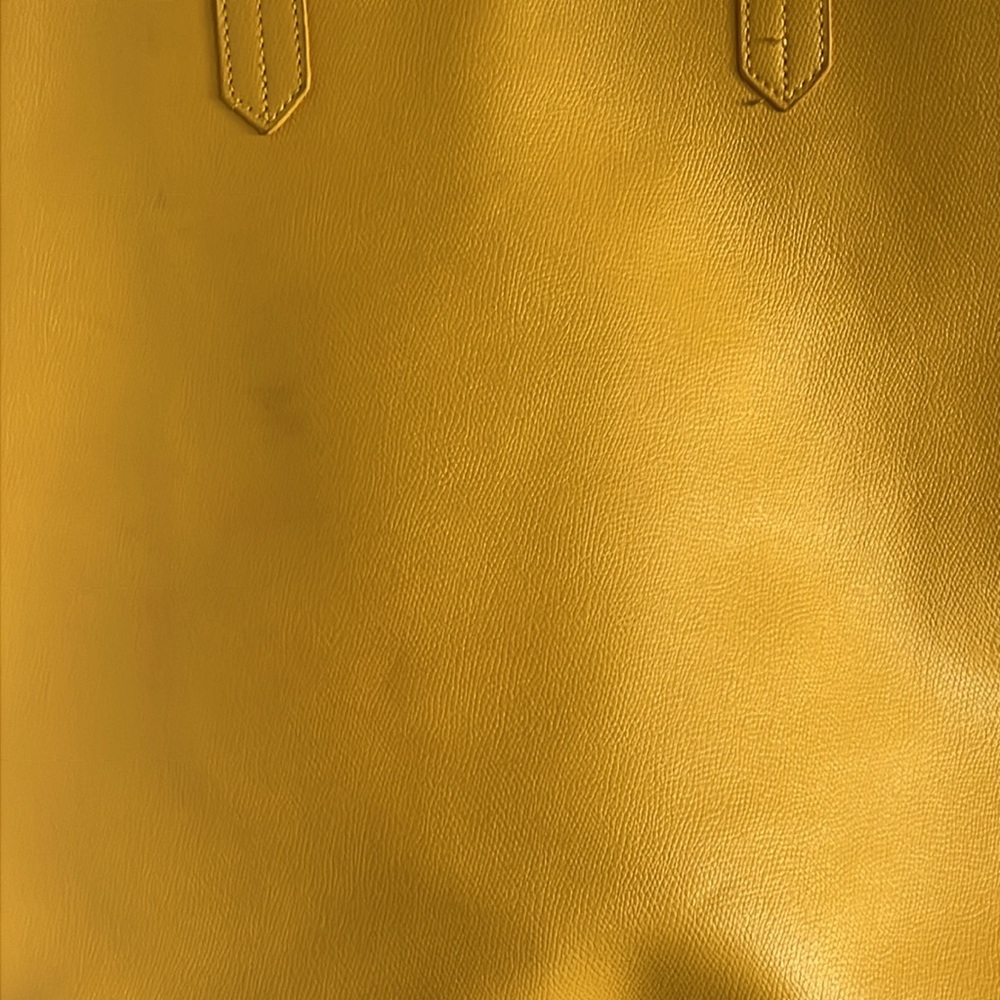 Saks Fifth Avenue Yellow Tote Bag | Large Structured Shoulder Handbag - Picture 6 of 16